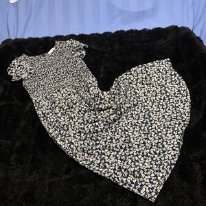 Elodie Black and White Floral Midi Dress